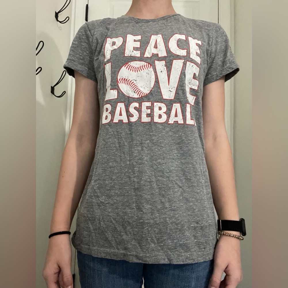 “Peace, love, baseball” shirt